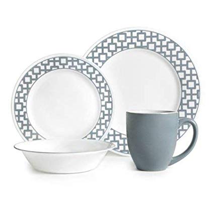 Corelle Impression Urban Grid 16-Piece Dinnerware Set